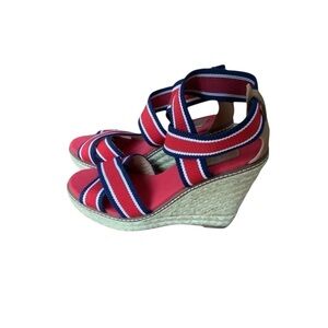 𝅺PAJAR RED WEDGES ESPADRILLES SANDALS NWOT